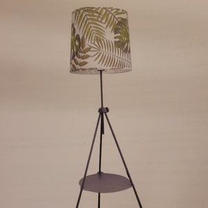BNIB Tripod Lamp with Botanical Tropical Lamp Shade